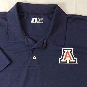🟣 Russell Blue Arizona Wildcats Short Sleeve Polo Top Plussize XXL NWOT